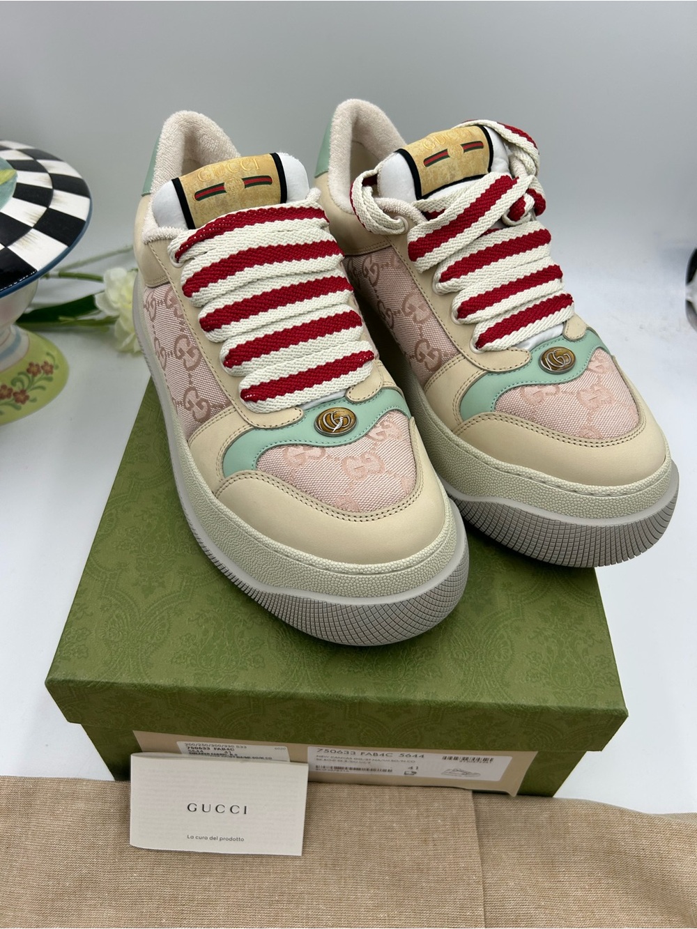 Women's Gucci GG screener sneakers size 41/10 US made in Italy - Picture 1 of 10